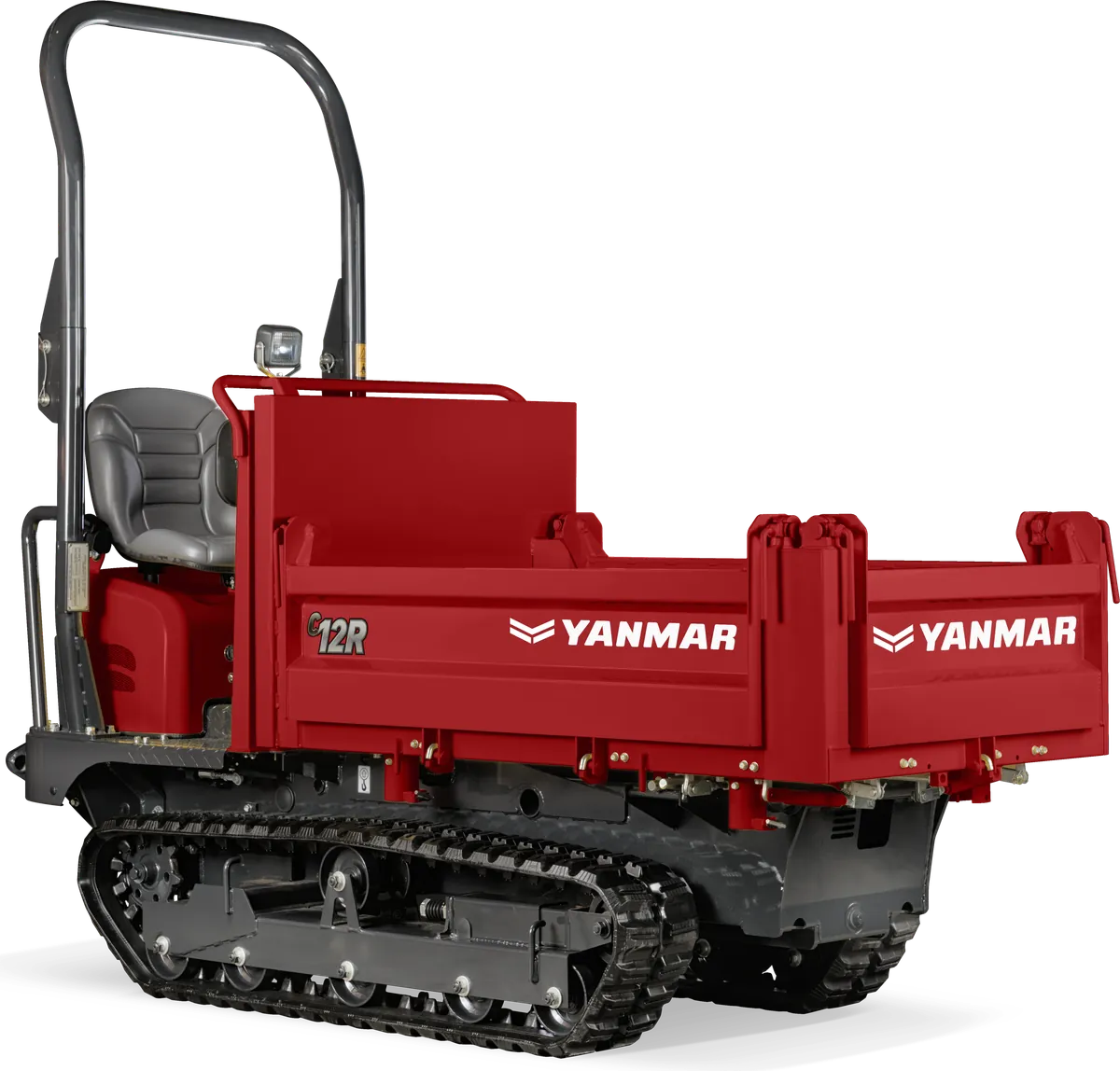 Dumper Yanmar C12R-C sobre orugas de goma, vista tres cuartos