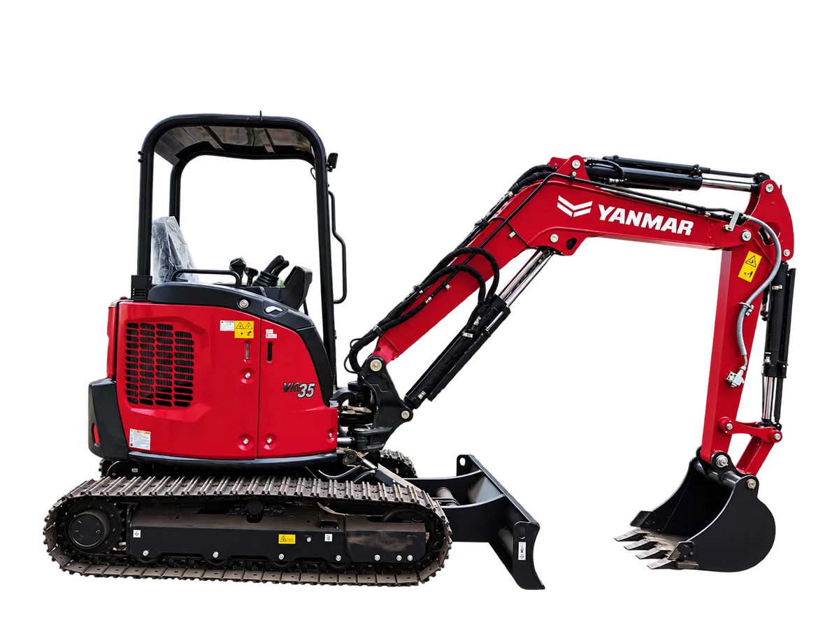 Miniexcavadora Yanmar ViO35 Canopy de perfil con barra ROPS/FOPS abierta