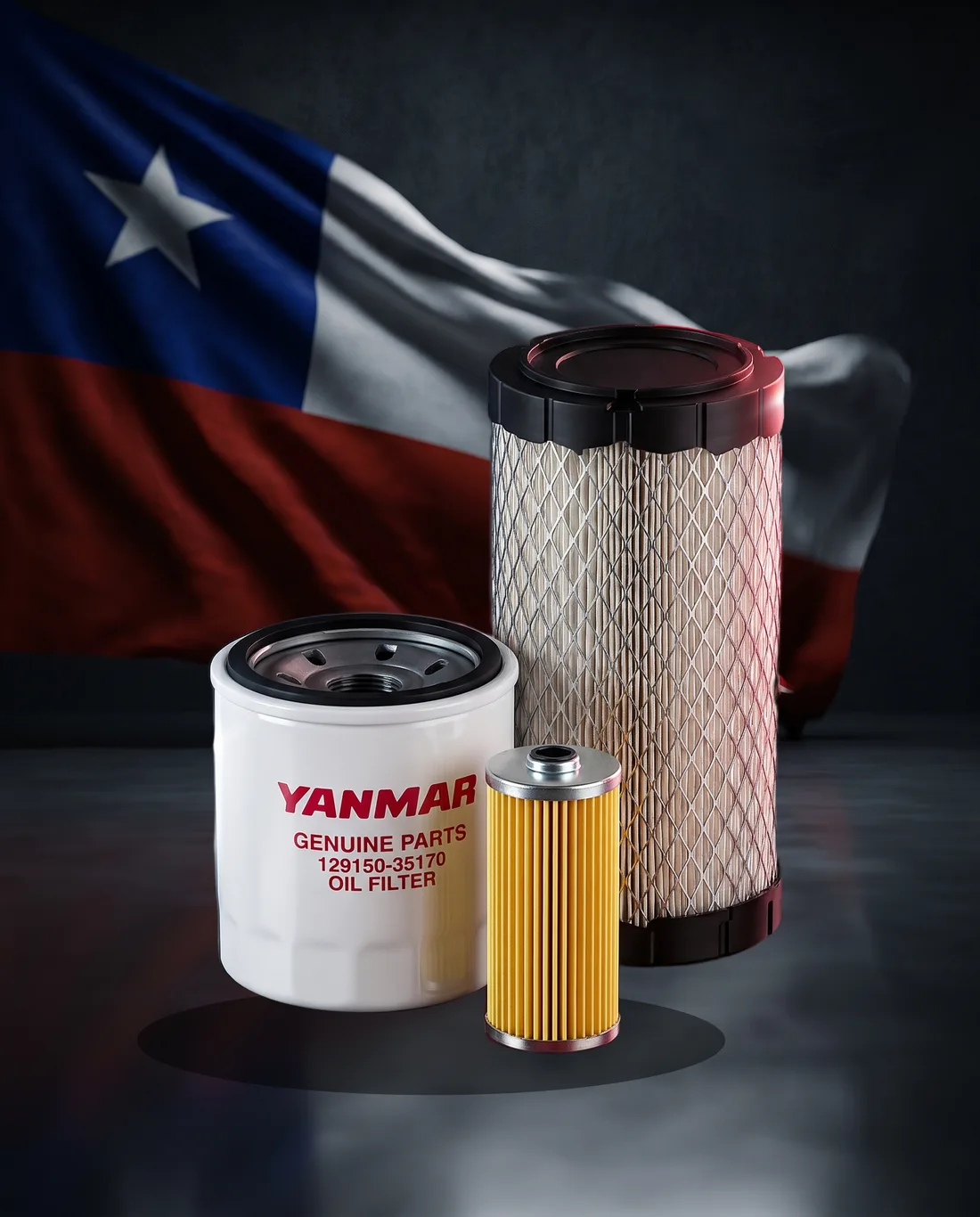 Filtros originales Yanmar: filtro de aceite, filtro de aire y filtro de combustible
